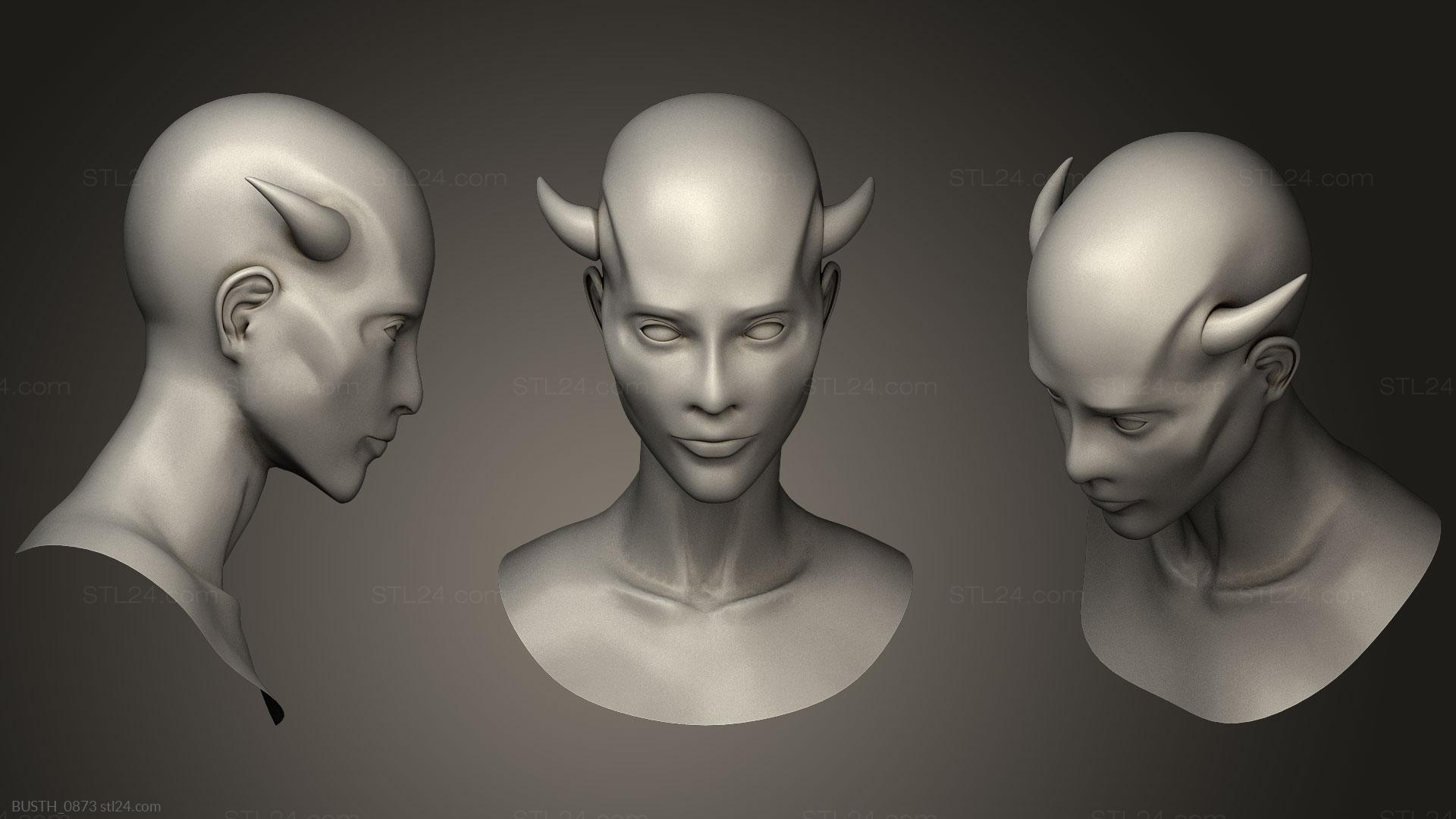 Бюсты монстры и герои (Демон, BUSTH_0873) 3D модель для ЧПУ станка